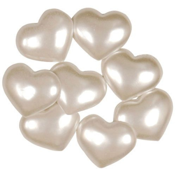 Botones Decorativos -  Corazones Blancos Nacar